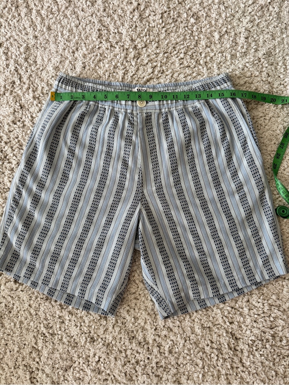 Wax London Kurt Squiggle Geo Cotton and Linen Shorts